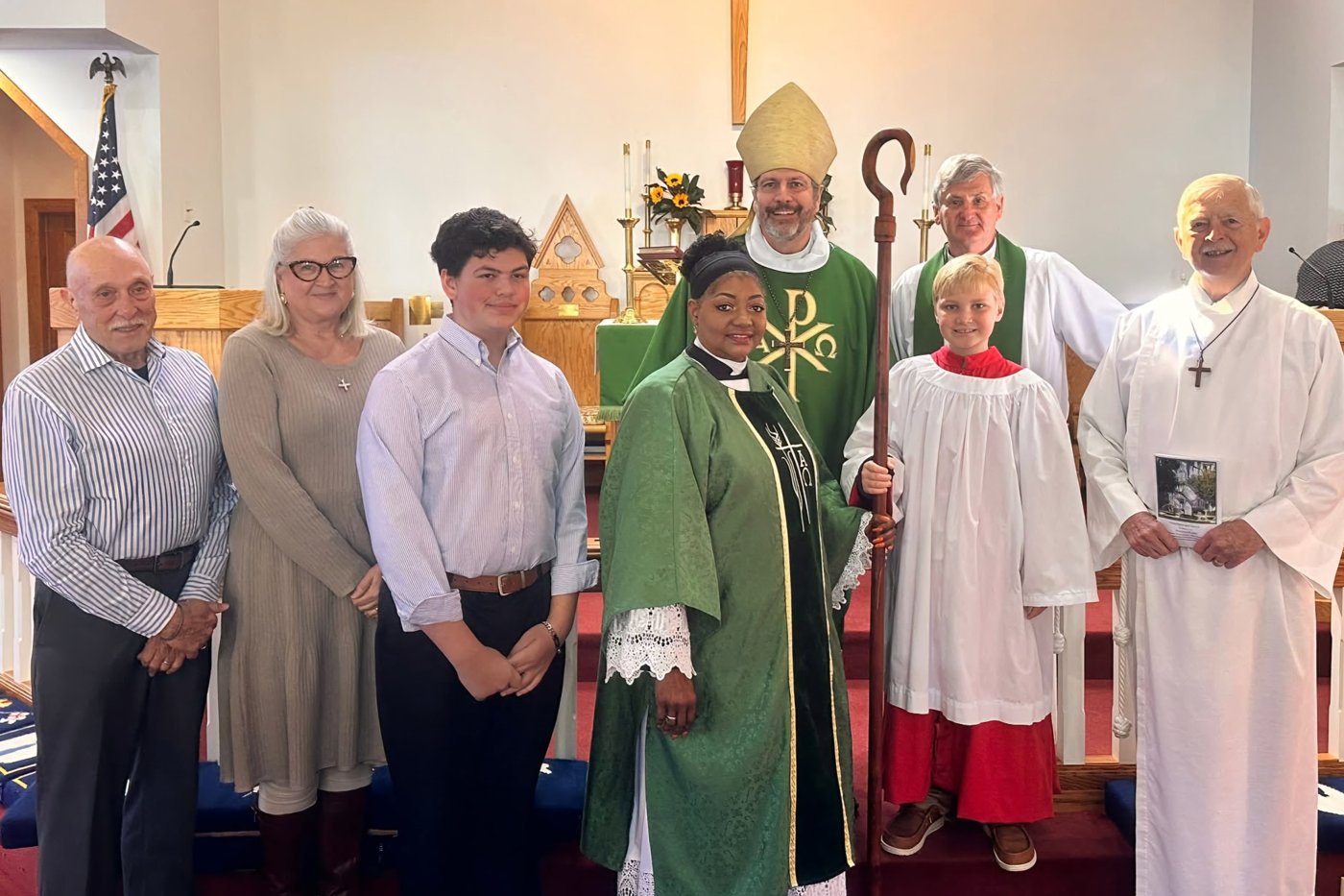 Parish members and clergy gathered together